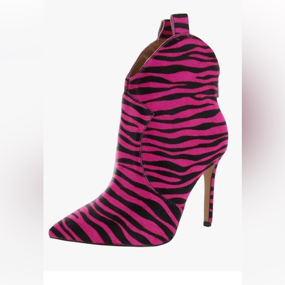 Jessica Simpson Shoes - Jessica Simpson Womens Pixellez2 Cow Hair Zebra Print Ankle Boots 9 M pink Blk